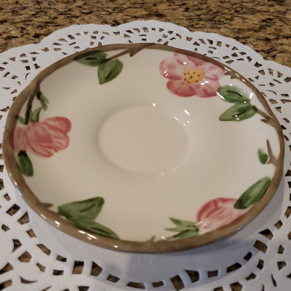 Vintage 1995 Franciscan Johnson Bros SAUCERS DESERT ROSE ENGLAND ~ Set of 4 - Picture 3 of 5